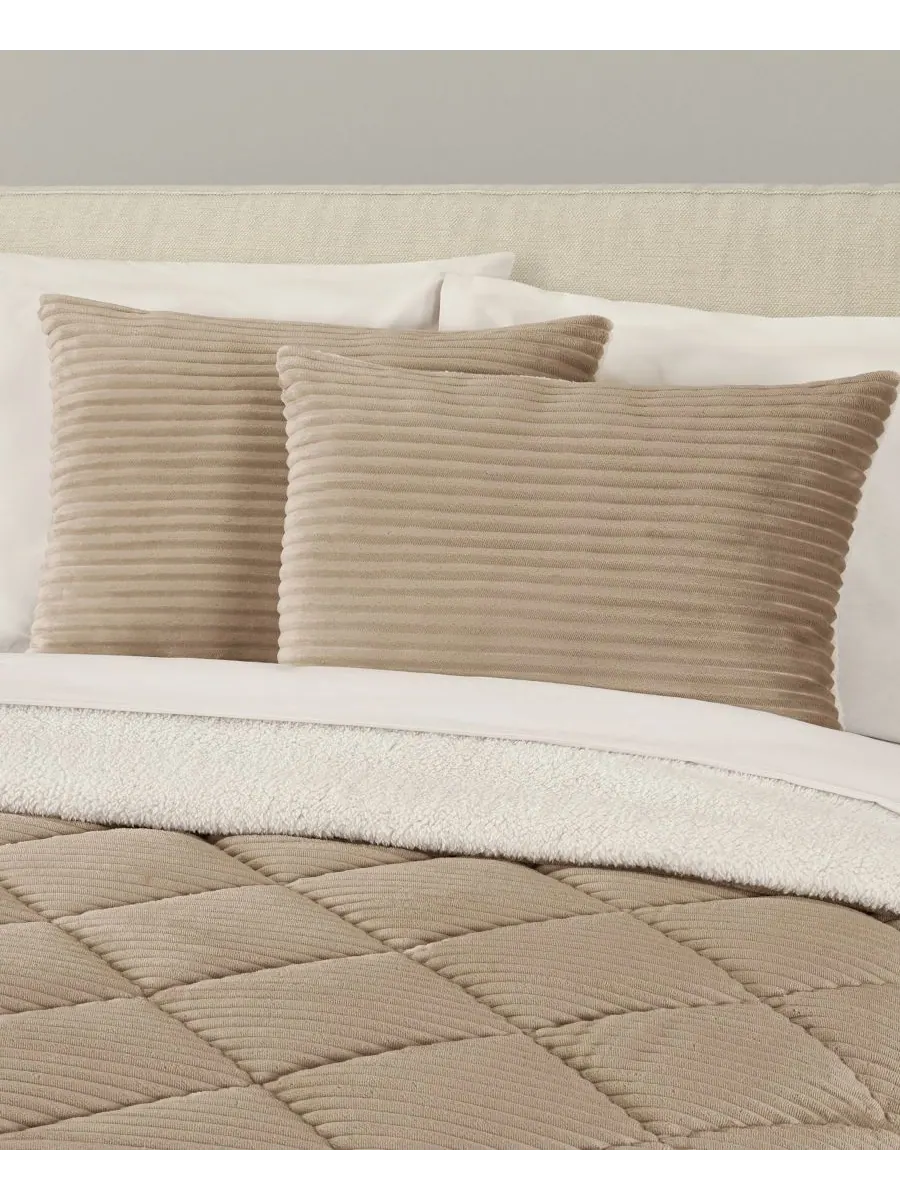 Комплект постельного белья Everett Plush из 3 предметов, размер Full/Queen J Queen New York — изображение 2 из 6, бежевый