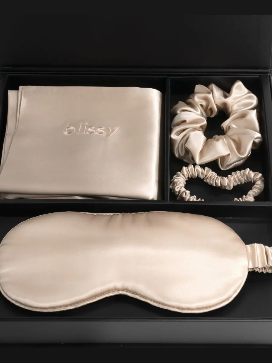 Комплект из 4 предметов Pure Silk Dream, стандартный размер BLISSY, Champagne, Standard Pillowcase — изображение 3 из 3