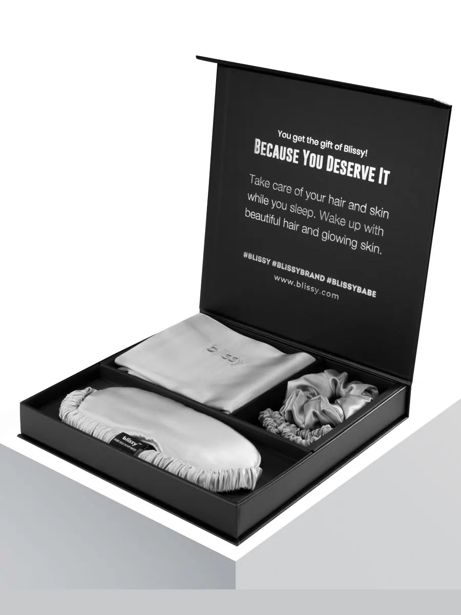 Комплект из 4 предметов Pure Silk Dream, стандартный размер BLISSY, Silver-Tone, Standard Pillowcase — изображение 2 из 3