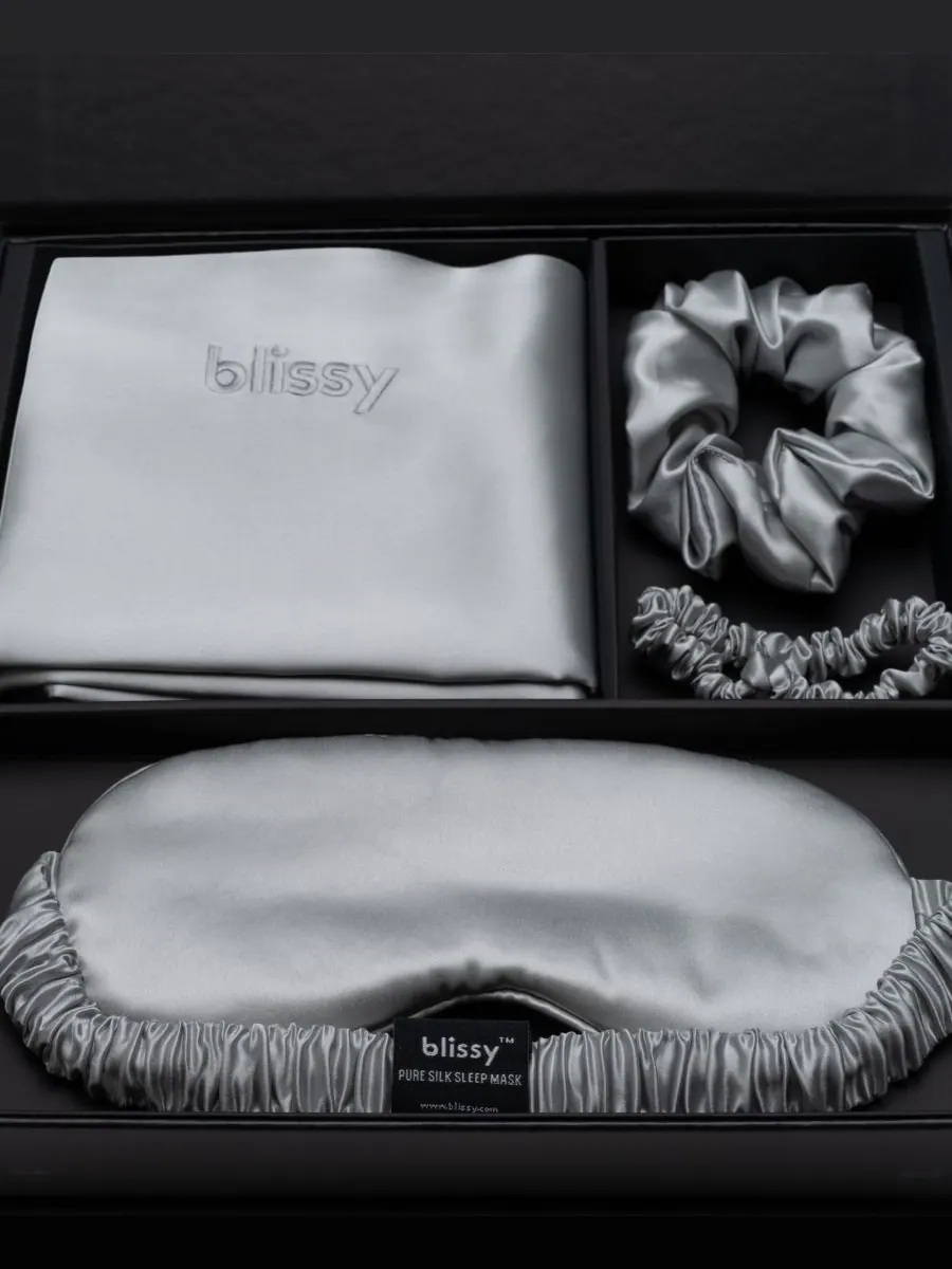 Комплект из 4 предметов Pure Silk Dream, стандартный размер BLISSY, Silver-Tone, Standard Pillowcase — изображение 3 из 3
