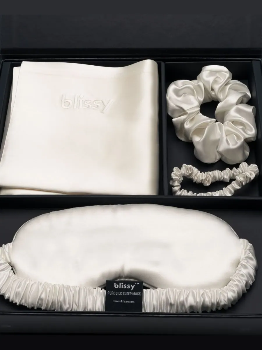 Комплект из 4 предметов Pure Silk Dream, стандартный размер BLISSY, White, Standard Pillowcase — изображение 3 из 5, белый