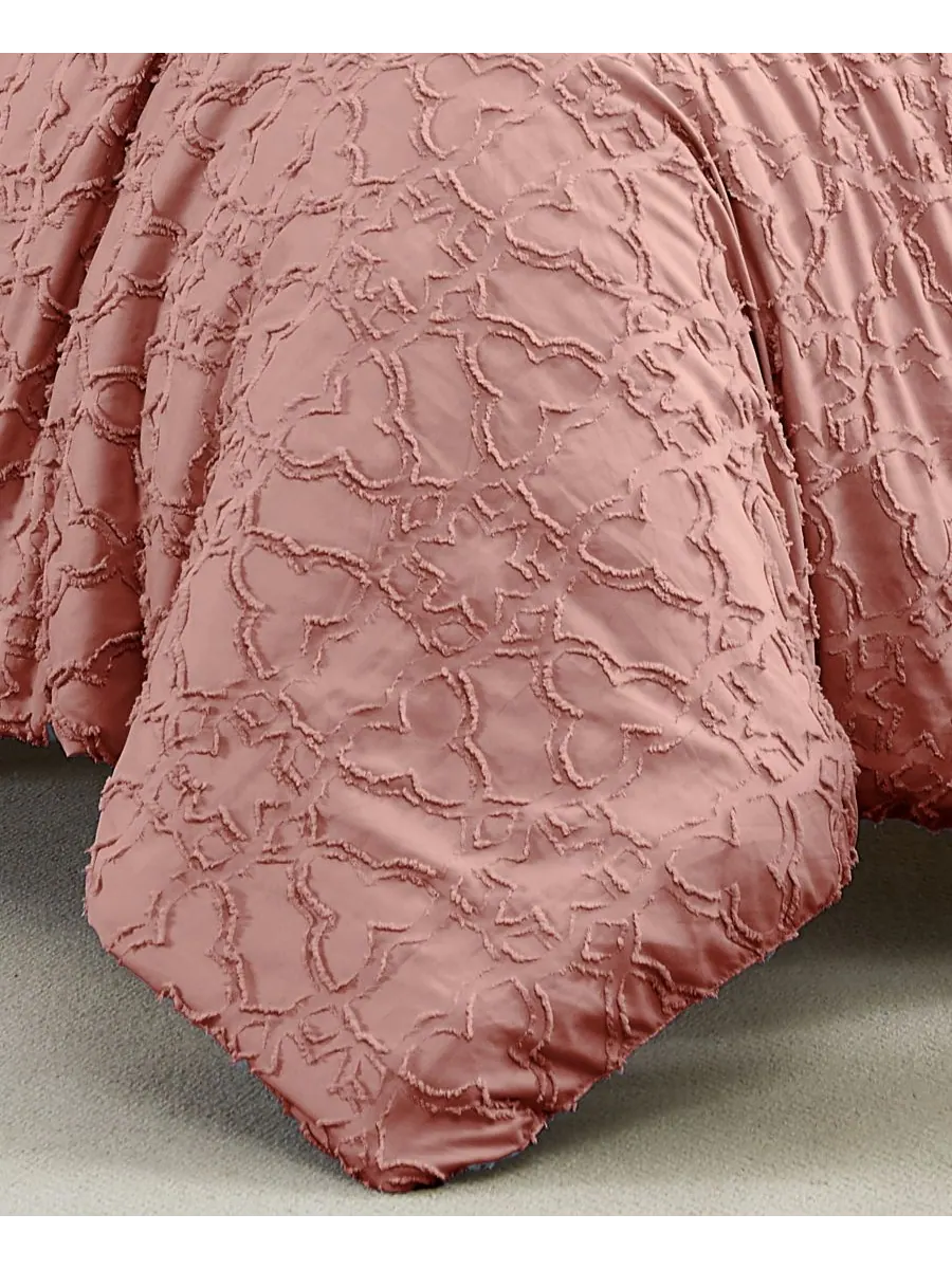 Комплект постельного белья Stella Clipped Jacquard из 3 предметов, размер Twin Southshore Fine — изображение 4 из 6, розовый