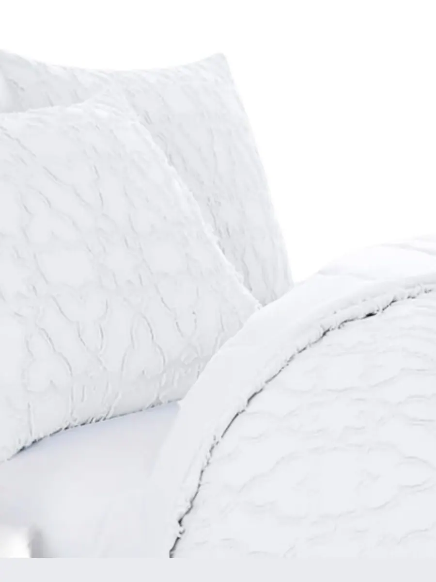 Комплект постельного белья Stella Clipped Jacquard из 3 предметов, размер Twin Southshore Fine — изображение 2 из 6, белый