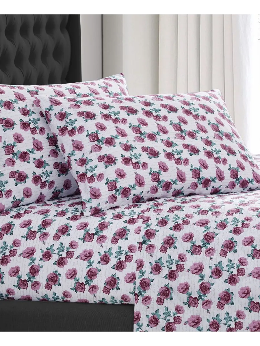 Комплект постельного белья ELLE Décor с принтом, 4 предмета, размер Full ELLE Décor — изображение 2 из 8, розовый