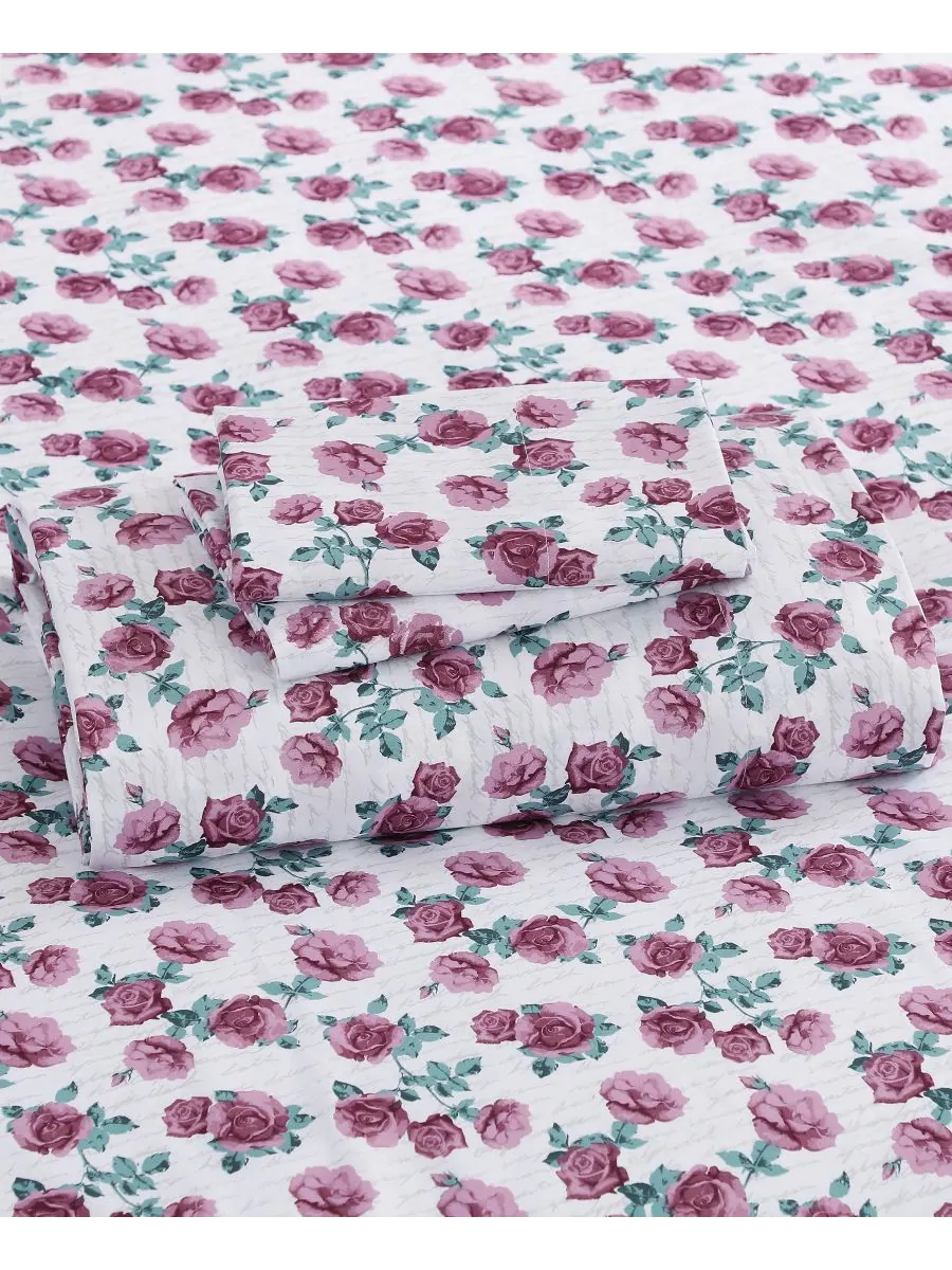 Комплект постельного белья ELLE Décor с принтом, 4 предмета, размер Full ELLE Décor — изображение 5 из 8, розовый