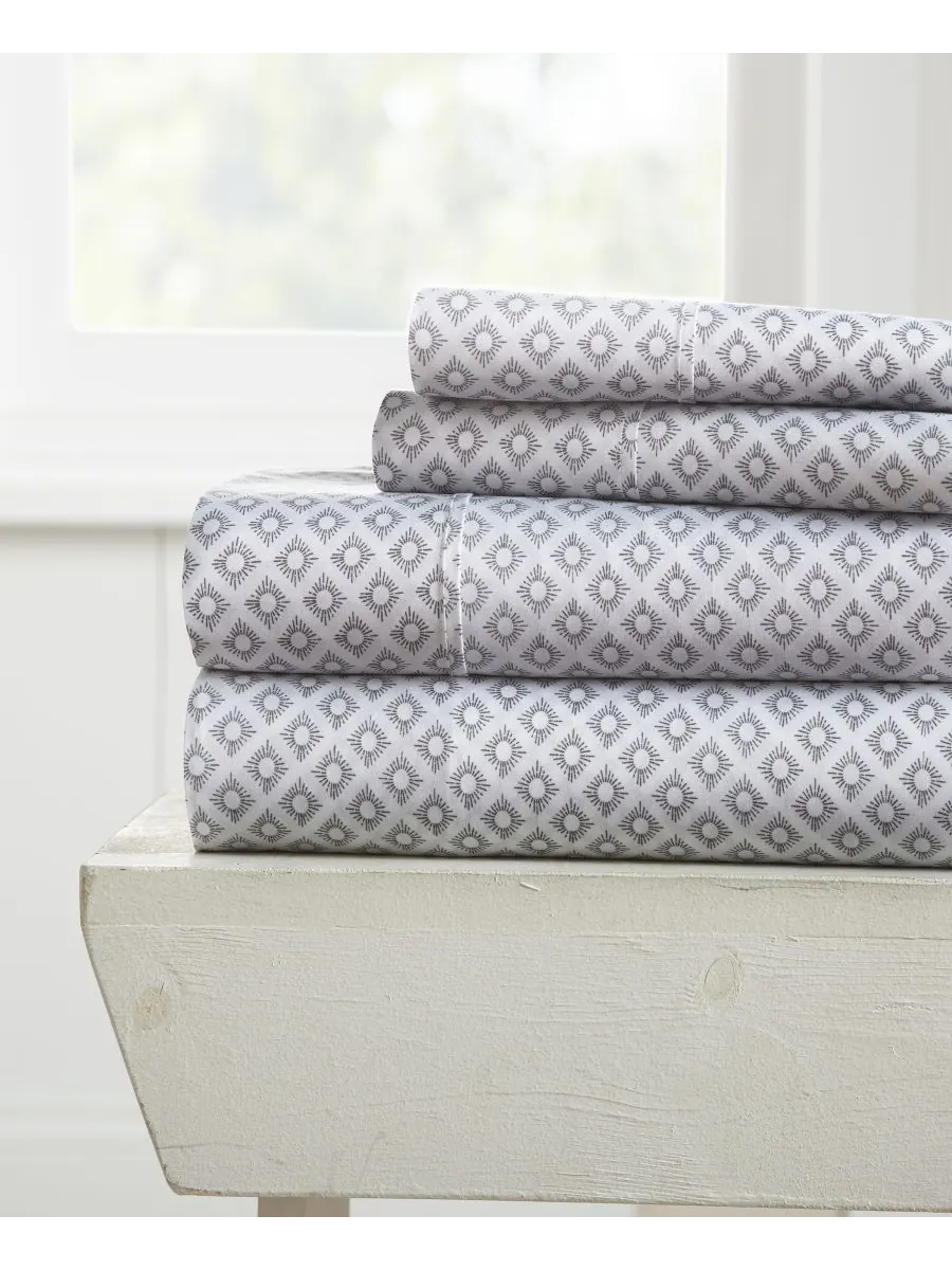 Комплект постельного белья Boho & Beyond Premium Ultra Soft Pattern из 3 предметов, размер Twin — изображение 1 из 9, серый