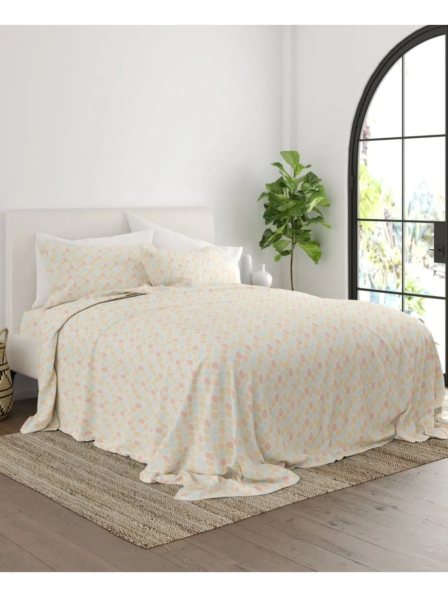 Комплект постельного белья Boho & Beyond Premium Ultra Soft Pattern из 3 предметов, размер Twin — изображение 6 из 9, желтый