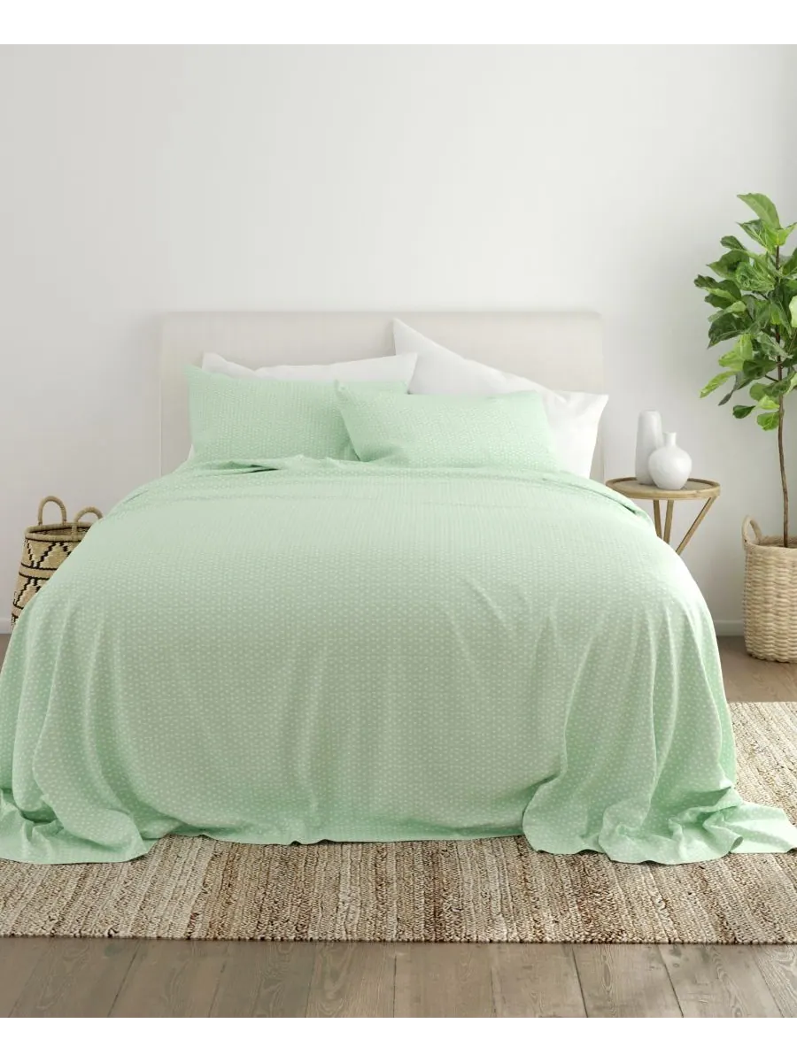 Комплект постельного белья Boho & Beyond Premium Ultra Soft Pattern из 4 предметов, размер Full — изображение 2 из 9, зеленый