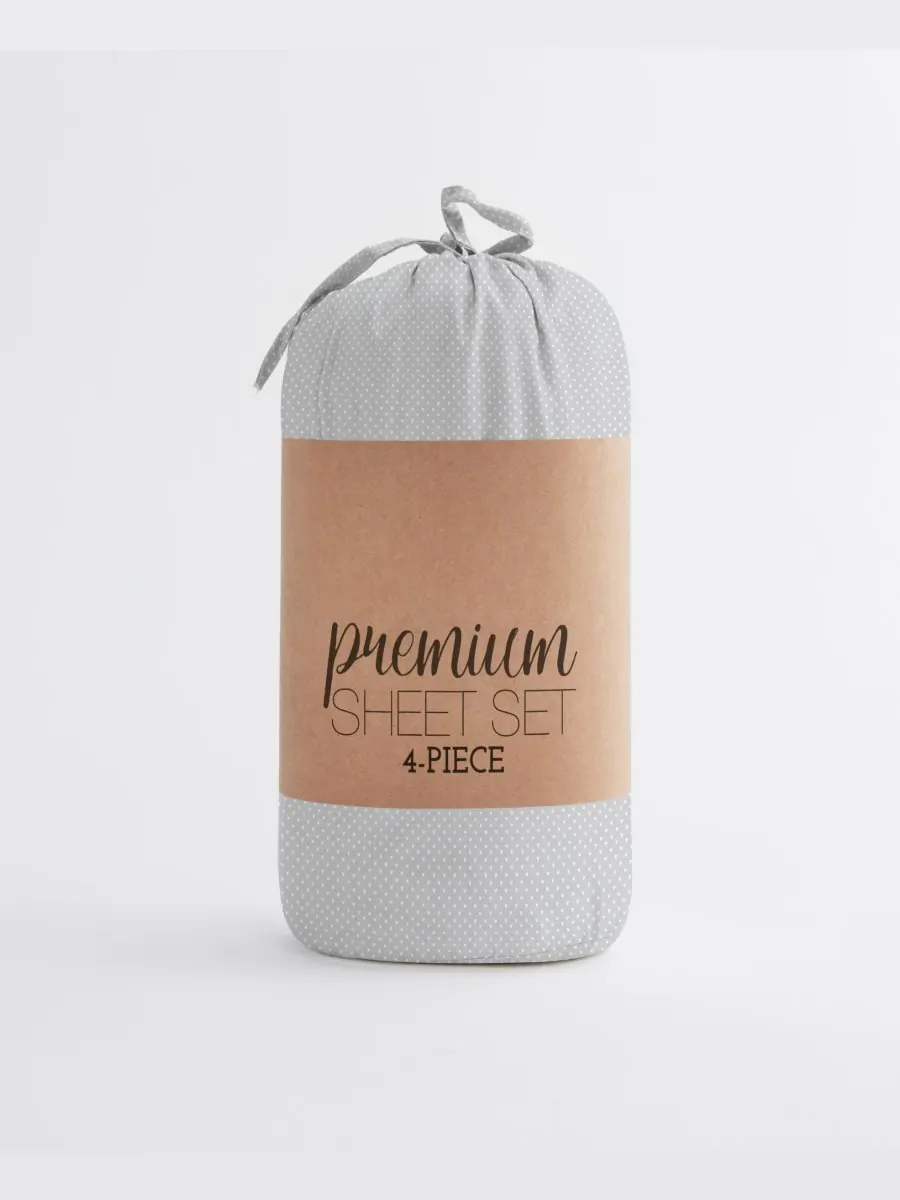 Комплект постельного белья Boho & Beyond Premium Ultra Soft Pattern из 4 предметов, размер Full — изображение 8 из 9, серый