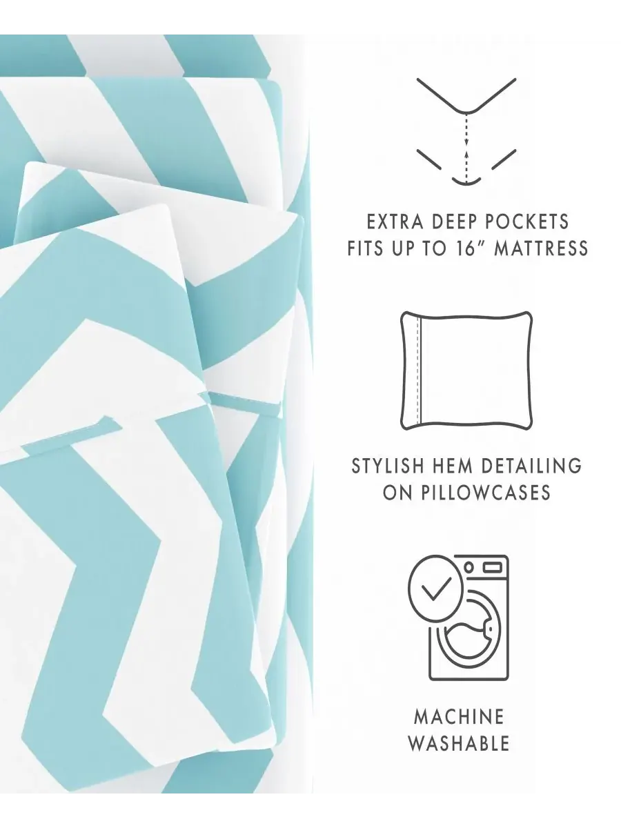 Комплект постельного белья Boho & Beyond Premium Ultra Soft Pattern из 4 предметов, размер Full — изображение 5 из 8