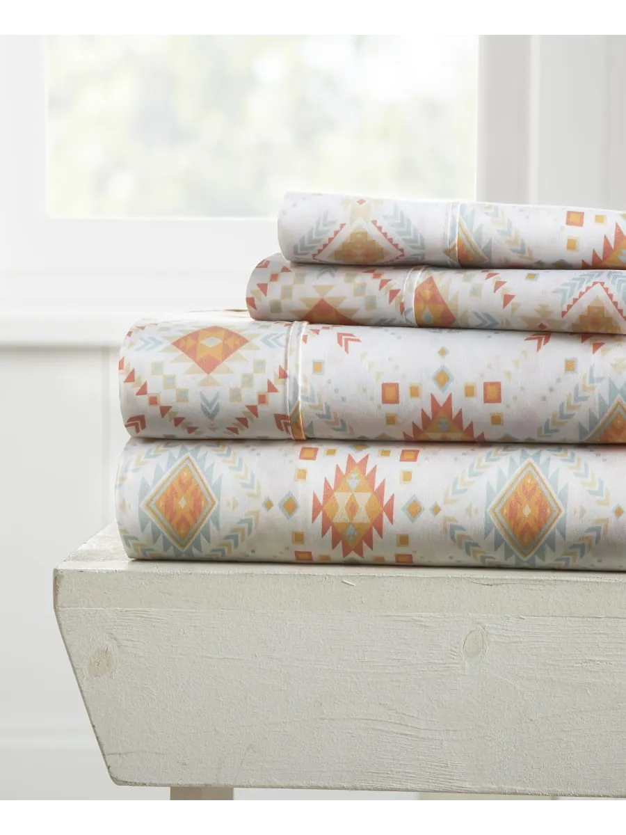 Комплект постельного белья Boho & Beyond Premium Ultra Soft Pattern из 4 предметов, размер Full — изображение 1 из 9, коралл
