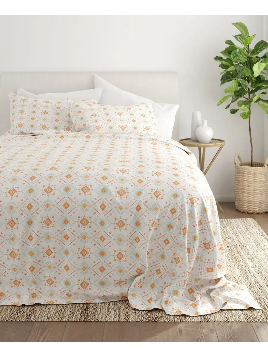 Комплект постельного белья Boho & Beyond Premium Ultra Soft Pattern из 4 предметов, размер Full — изображение 7 из 9, коралл