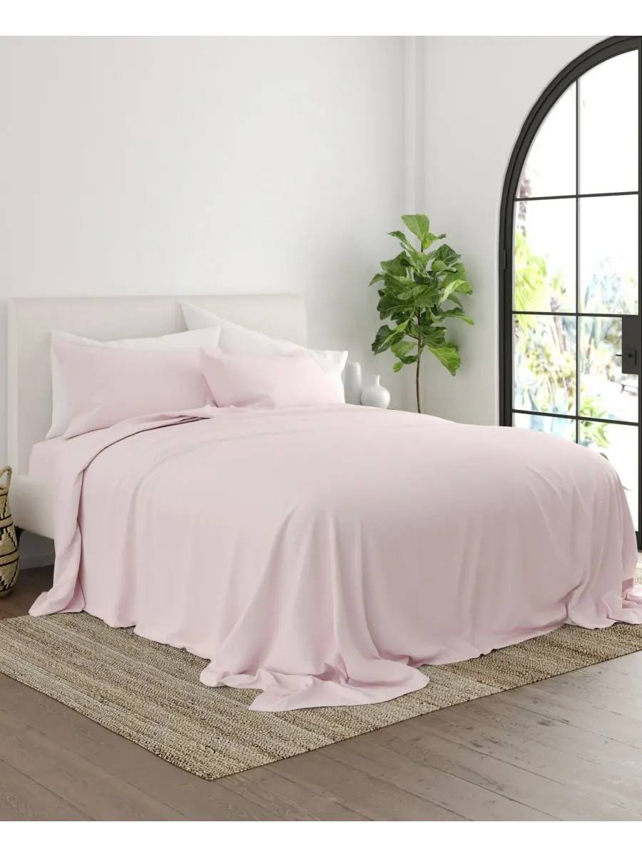 Комплект постельного белья Boho & Beyond Premium Ultra Soft Pattern из 4 предметов, размер Full — изображение 3 из 8, розовый