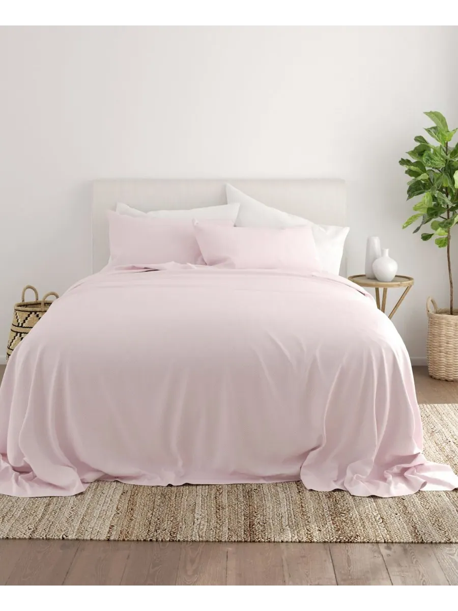 Комплект постельного белья Boho & Beyond Premium Ultra Soft Pattern из 4 предметов, размер Full — изображение 4 из 8, розовый