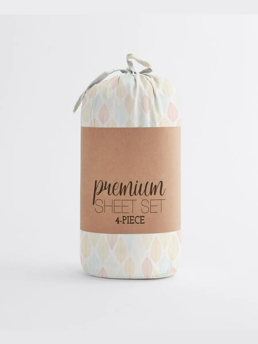 Комплект постельного белья Boho & Beyond Premium Ultra Soft Pattern из 4 предметов, размер Full — изображение 8 из 9, желтый