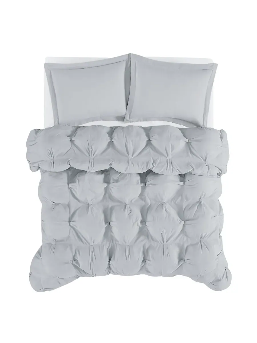 Комплект постельного белья Cloud Puffer из 3 предметов, размер Full/Queen Truly Soft — изображение 5 из 6, серый