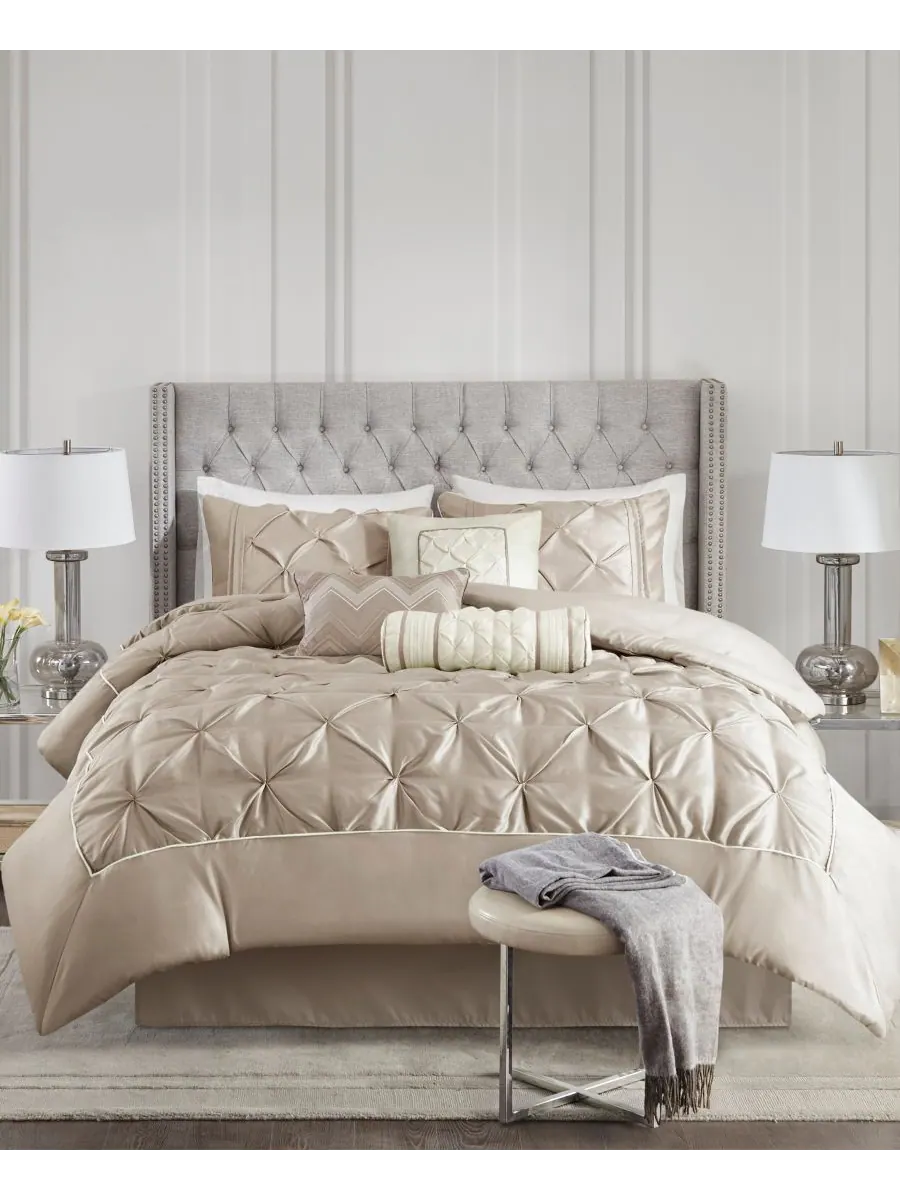 Комплект постельного белья Laurel Tufted из 7 предметов, размер King Madison Park — изображение 1 из 10, тауп
