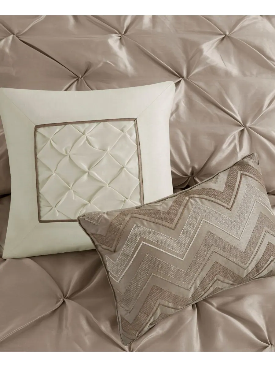 Комплект постельного белья Laurel Tufted из 7 предметов, размер King Madison Park — изображение 10 из 10, тауп