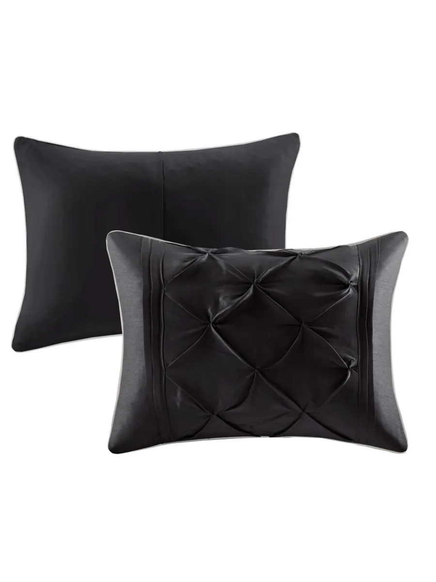 Комплект постельного белья Laurel Tufted из 7 предметов, размер King Madison Park — изображение 4 из 10, черный