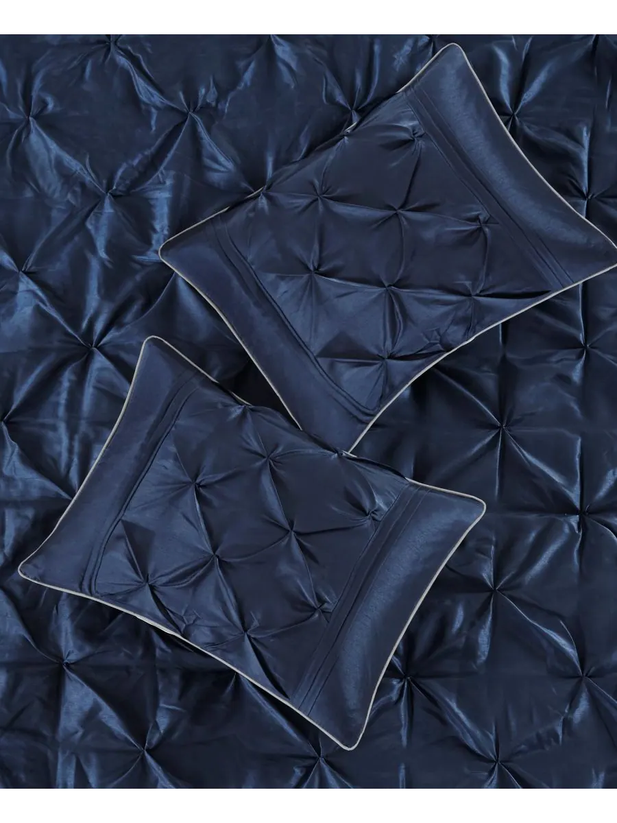 Комплект постельного белья Laurel Tufted из 7 предметов, размер King Madison Park — изображение 7 из 10, темно-синий
