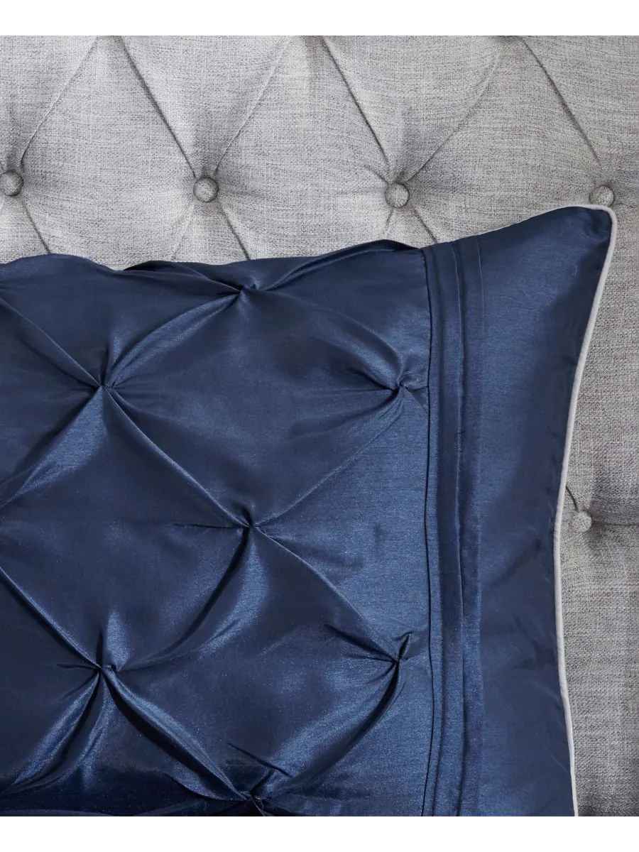 Комплект постельного белья Laurel Tufted из 7 предметов, размер King Madison Park — изображение 8 из 10, темно-синий