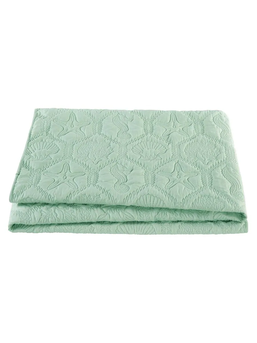 Комплект постельного белья Shore Embossed из 3 предметов, размер King VCNY Home — изображение 2 из 5, зеленый