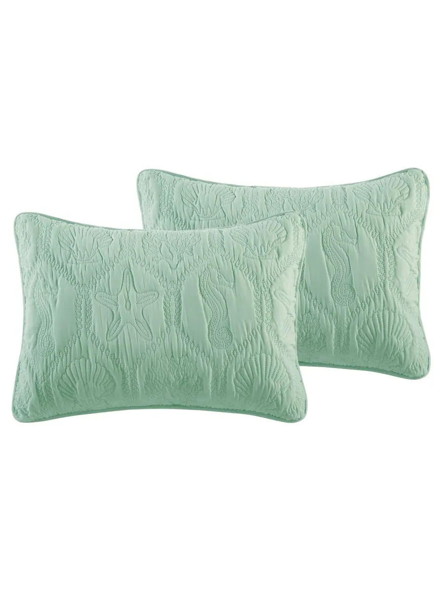Комплект постельного белья Shore Embossed из 3 предметов, размер King VCNY Home — изображение 3 из 5, зеленый