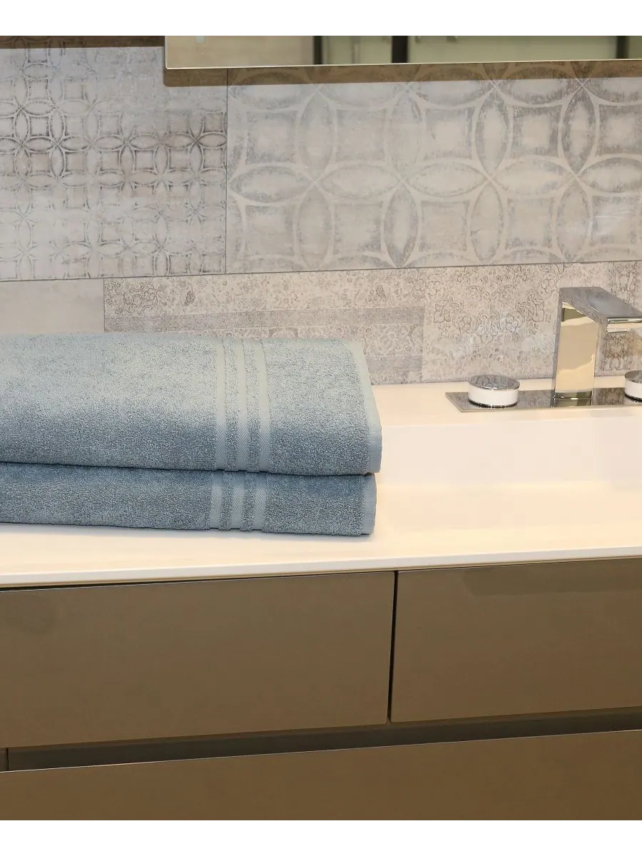 Набор банных принадлежностей denzi из 2 предметов Linum Home — изображение 3 из 3, светлый синий