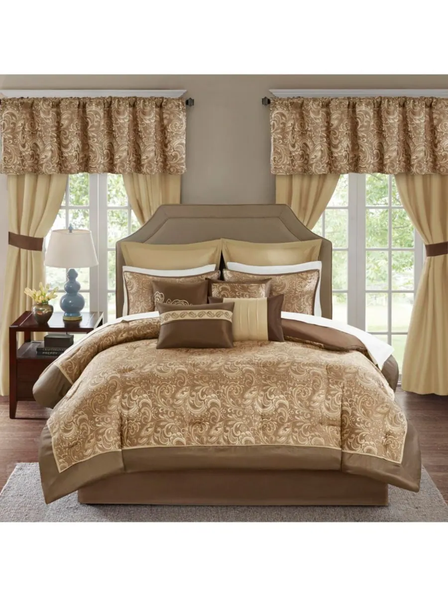 Комплект мебели brystol, 24 предмета, размер king Madison Park Essentials — изображение 1 из 17, коричневый