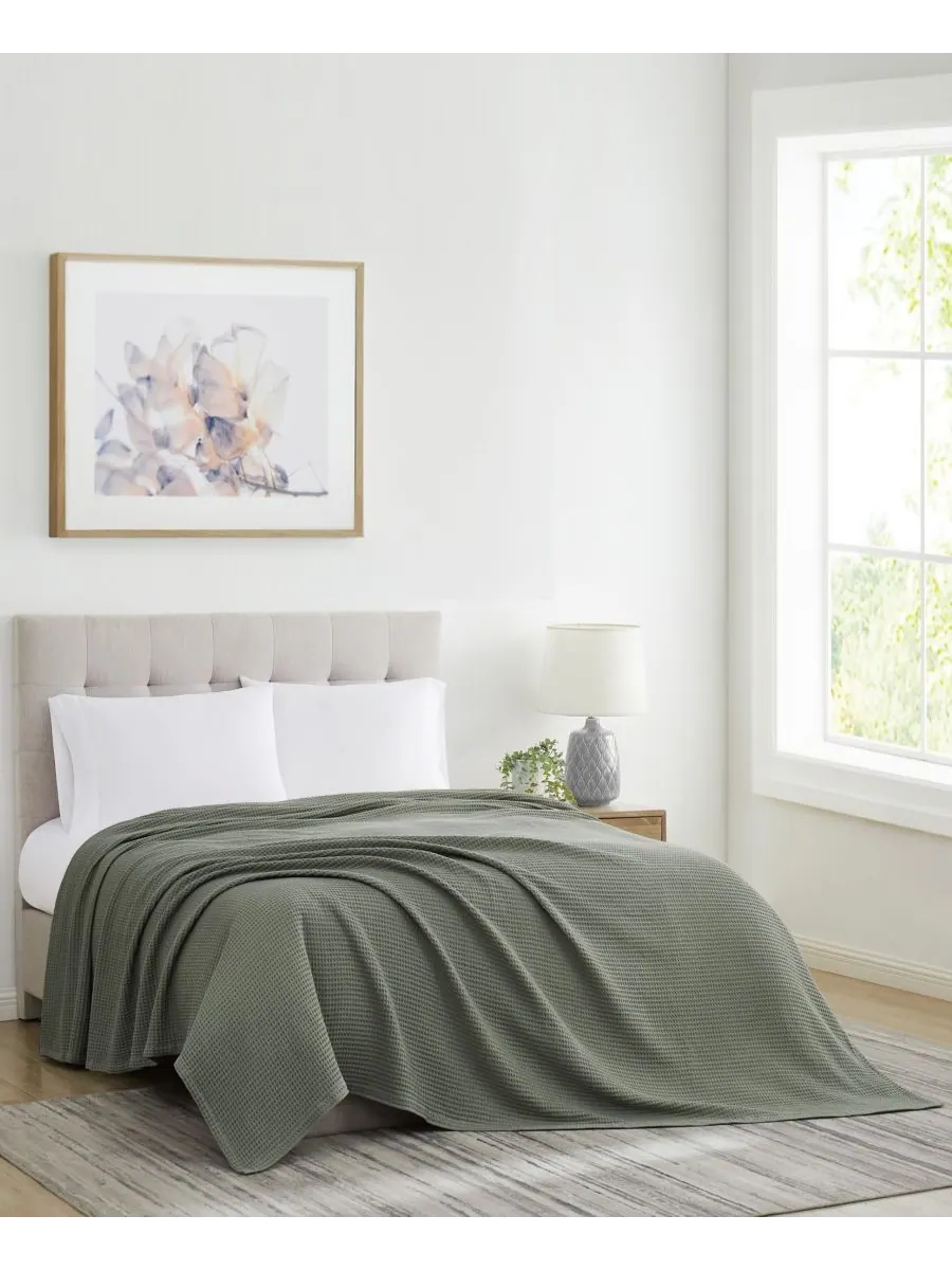 Плед Heritage Waffle Blanket, размер Full/Queen Cannon — изображение 1 из 2, зеленый