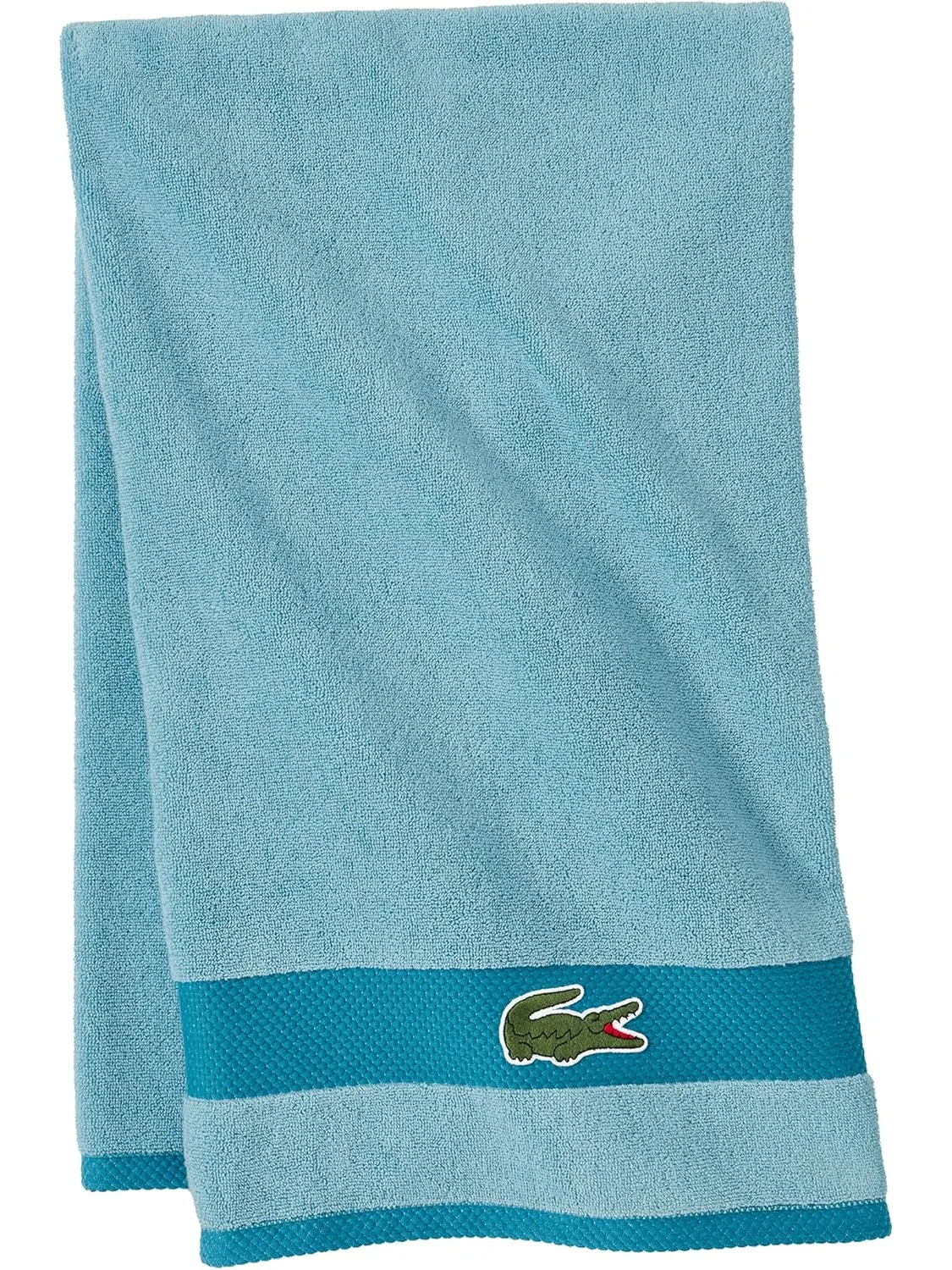 Антимикробное банное полотенце Heritage из хлопка Supima, 76,6 см x 137 см Lacoste Home — изображение 1 из 2, голубой