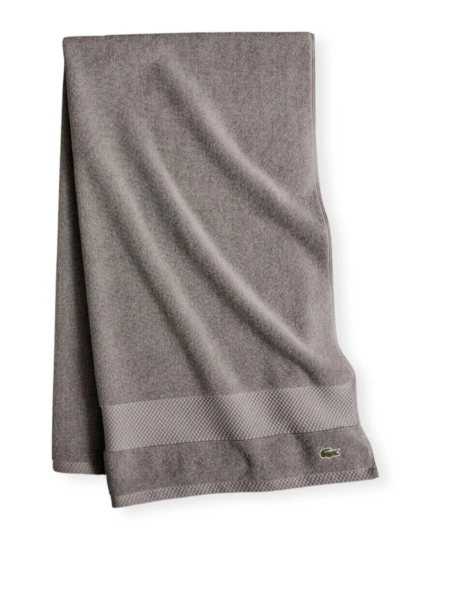 Антимикробное банное полотенце Heritage из хлопка Supima, 76,6 см x 137 см Lacoste Home — изображение 1 из 1, серый