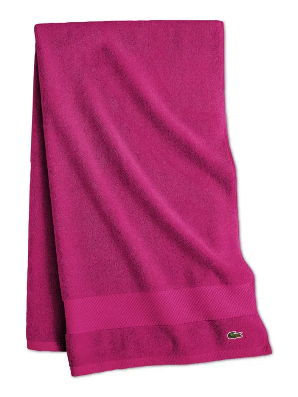 Антимикробное банное полотенце Heritage из хлопка Supima, 76,6 см x 137 см Lacoste Home — изображение 1 из 1, маджента