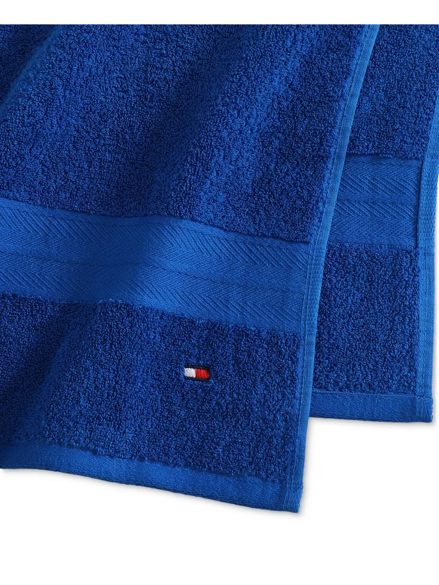 Современное американское банное полотенце из однотонного хлопка, 76,6 см x 137 см Tommy Hilfiger — изображение 4 из 10, синий