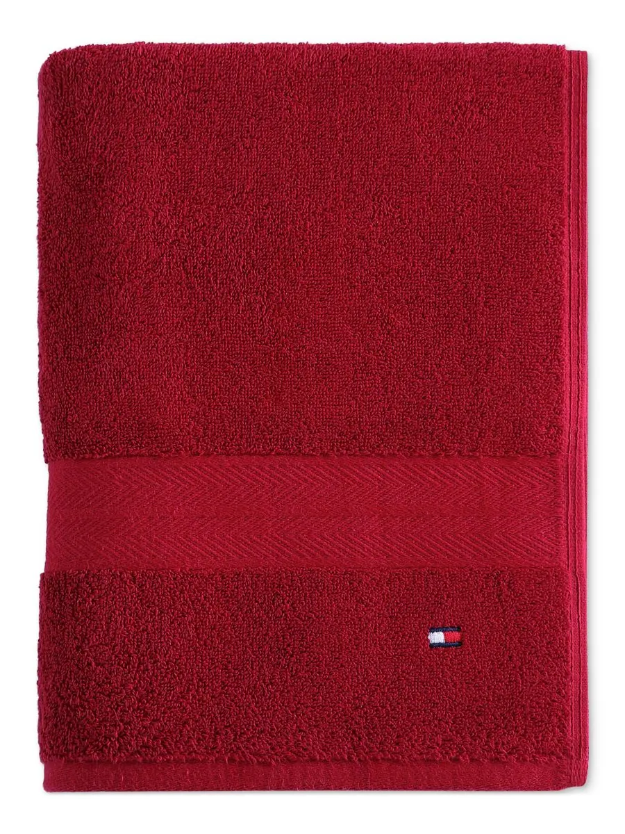 Современное американское банное полотенце из однотонного хлопка, 76,6 см x 137 см Tommy Hilfiger — красный