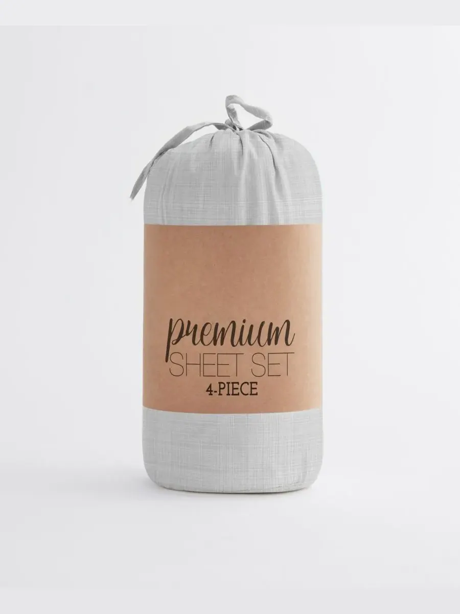 Комплект постельного белья Timeless Classics Premium Ultra Soft Pattern, 4 предмета, размер — изображение 4 из 7, серый