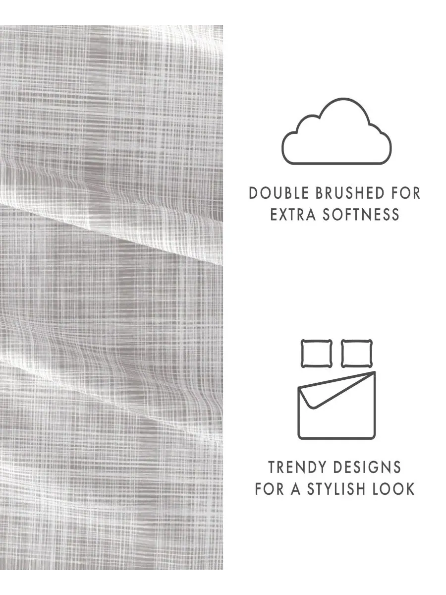 Комплект постельного белья Timeless Classics Premium Ultra Soft Pattern, 4 предмета, размер — изображение 5 из 7, серый