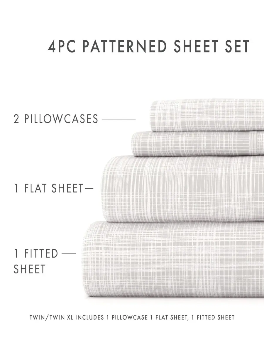 Комплект постельного белья Timeless Classics Premium Ultra Soft Pattern, 4 предмета, размер — изображение 7 из 7, серый