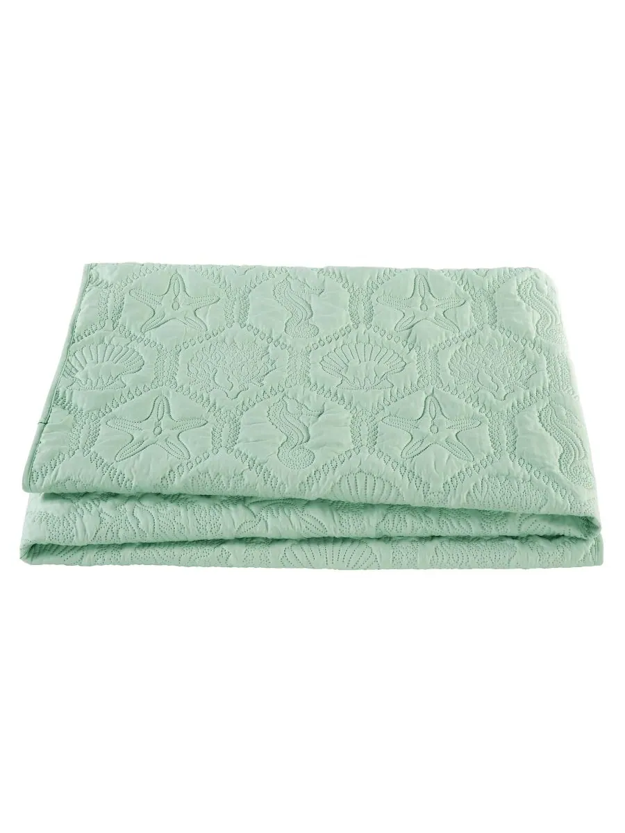 Комплект постельного белья Shore Embossed из 3 предметов, размер Queen VCNY Home — изображение 2 из 5, зеленый