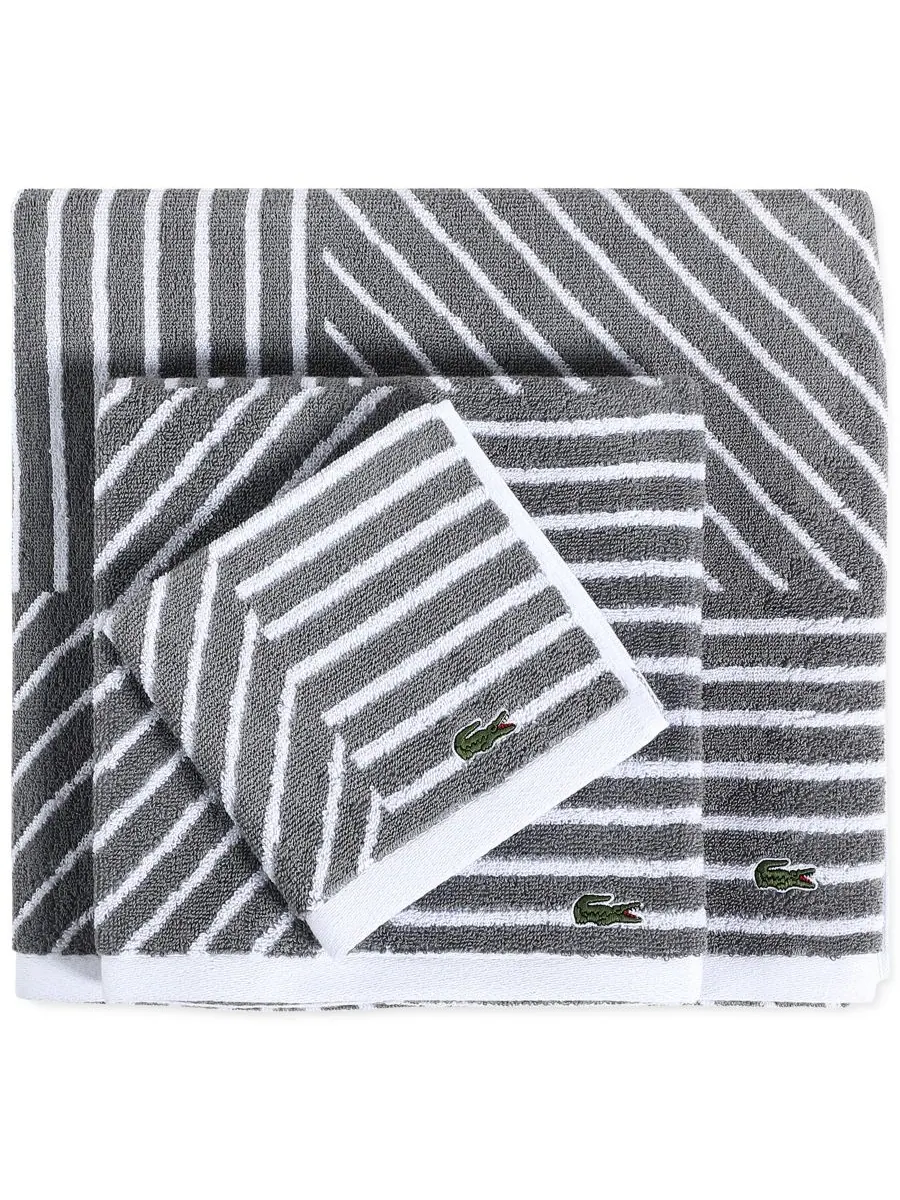 Банное полотенце guethary, 30 x 54 дюйма. Lacoste Home — изображение 2 из 2, серый