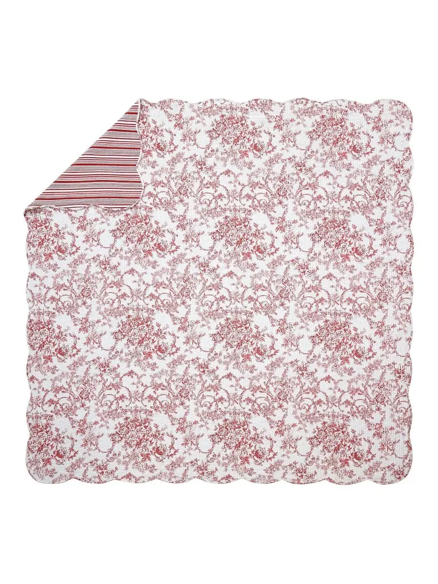 Комплект стеганого покрывала Garden Toile, 3 предмета, Full/Queen Modern Heirloom — изображение 3 из 4, красный