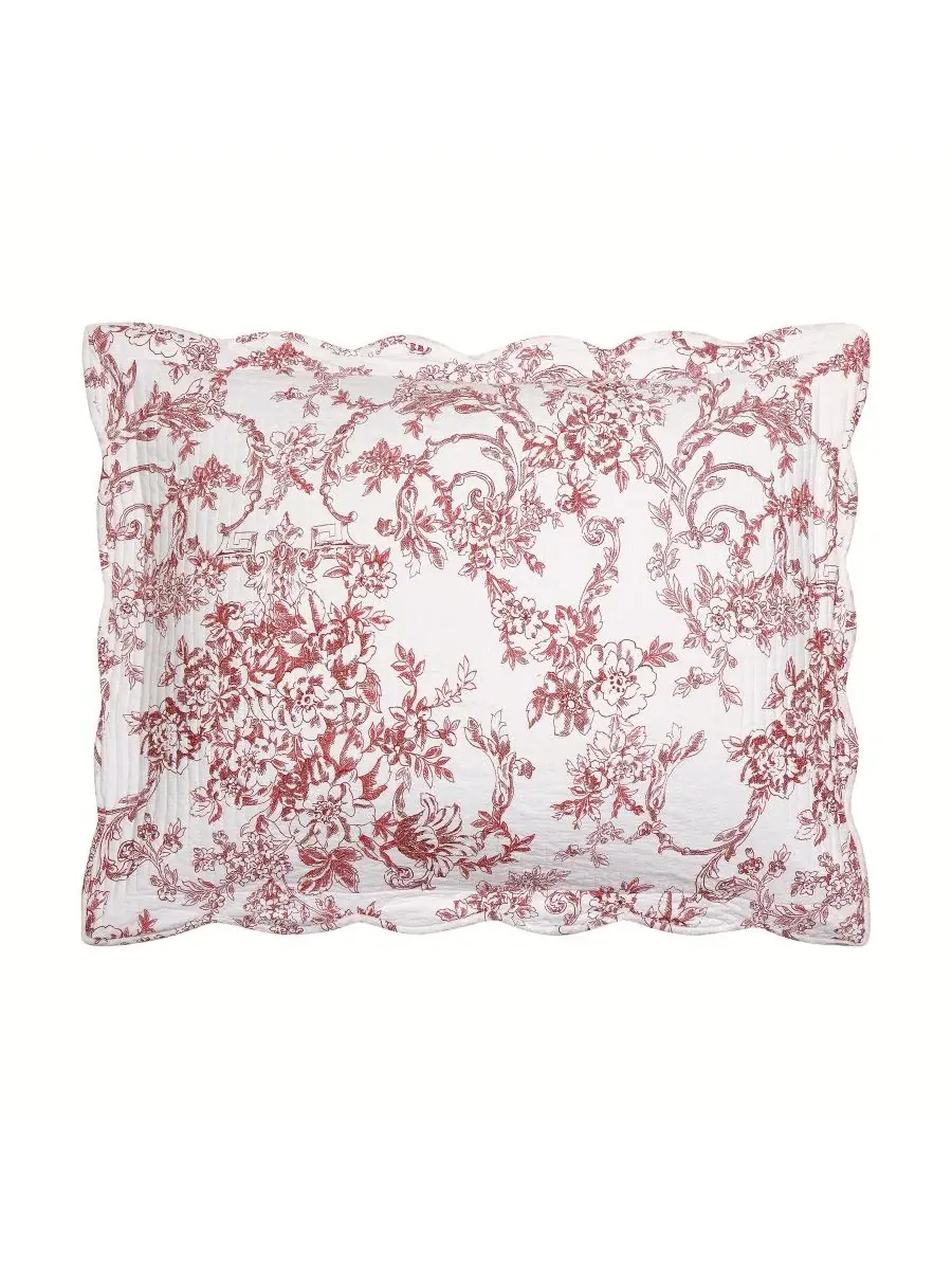 Комплект стеганого покрывала Garden Toile, 3 предмета, Full/Queen Modern Heirloom — изображение 4 из 4, красный