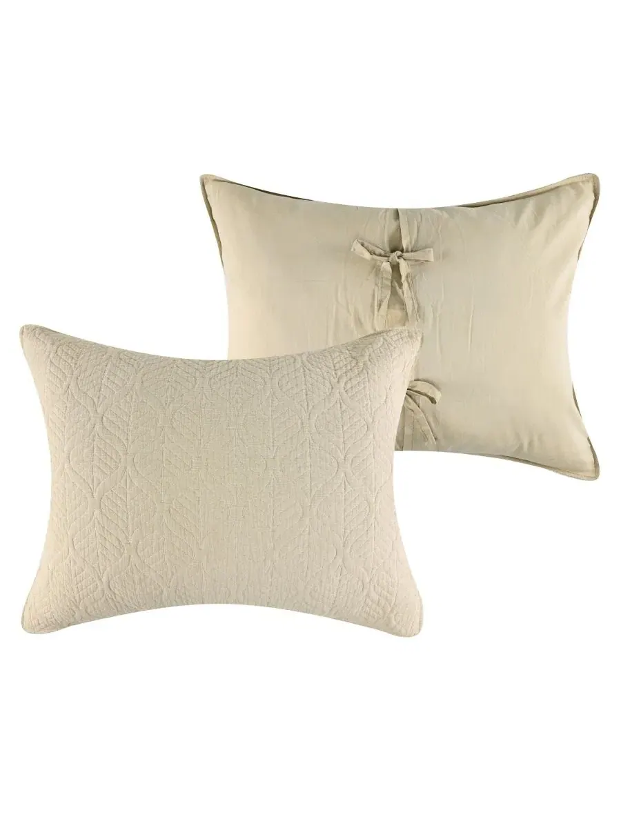 Наволочка Harper Jacquard-Woven Lightweight Greenland Home Fashions — изображение 3 из 4, тауп