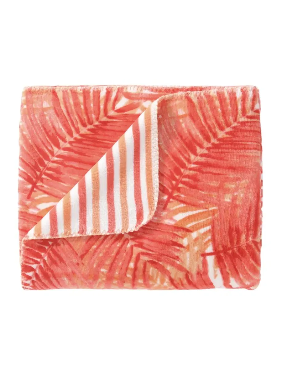 Плед из микрофлиса с принтом Lanikai Fronds Tommy Bahama Home — оранжевый