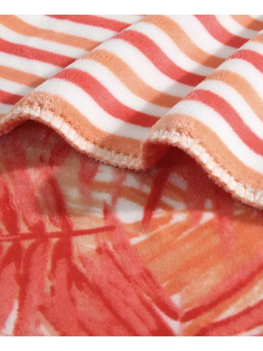 Плед из микрофлиса с принтом Lanikai Fronds Tommy Bahama Home — изображение 5 из 10, оранжевый