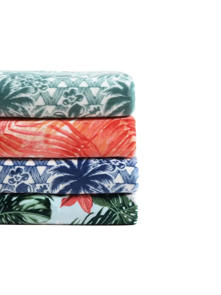 Плед из микрофлиса с принтом Lanikai Fronds Tommy Bahama Home — изображение 6 из 10, оранжевый