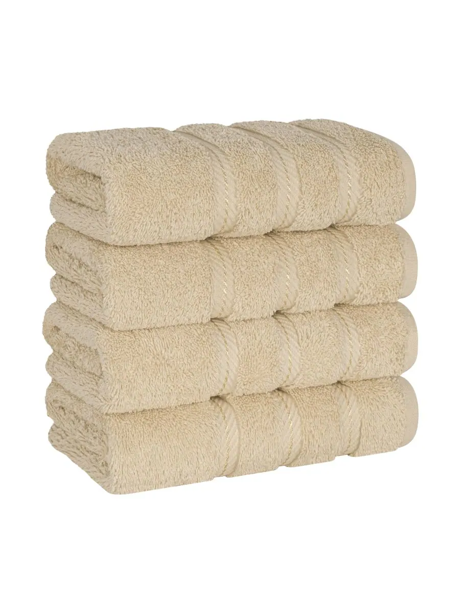Набор из 4 полотенец для рук Edison Luxury из 100% турецкого хлопка American Soft Linen — изображение 1 из 5, бежевый