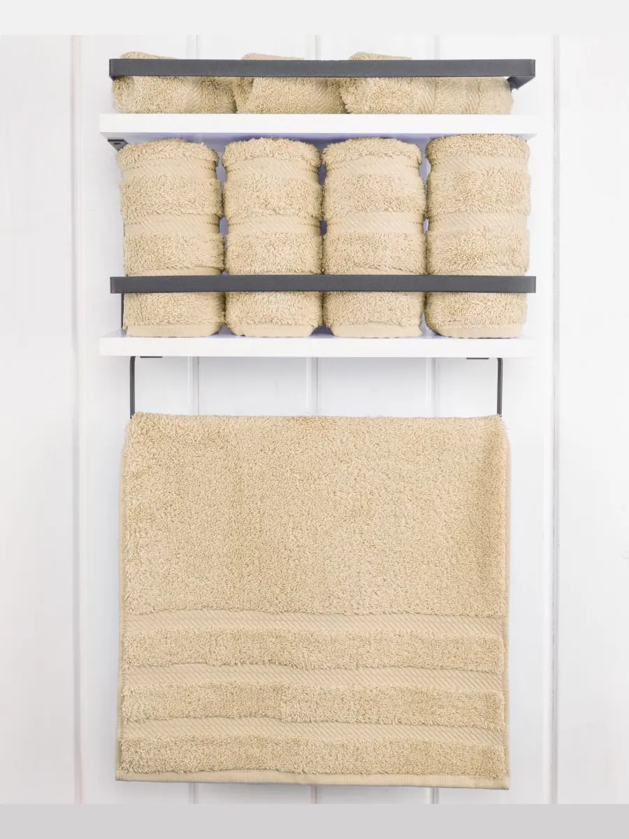 Набор из 4 полотенец для рук Edison Luxury из 100% турецкого хлопка American Soft Linen — изображение 2 из 5, бежевый