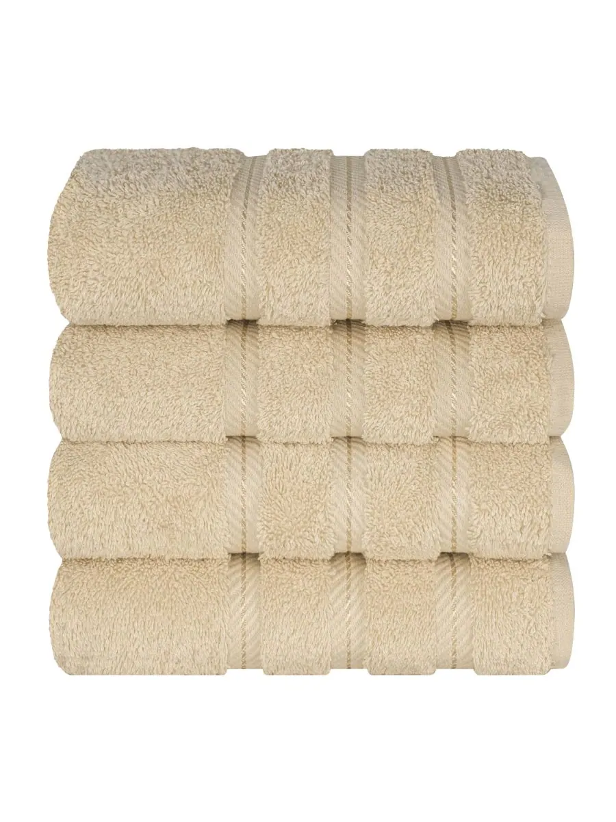 Набор из 4 полотенец для рук Edison Luxury из 100% турецкого хлопка American Soft Linen — изображение 5 из 5, бежевый