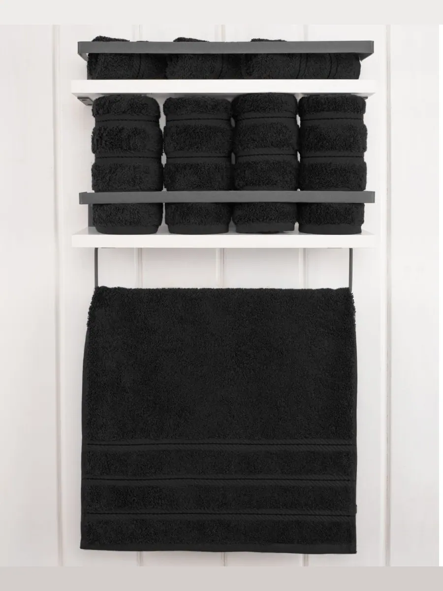 Набор из 4 полотенец для рук Edison Luxury из 100% турецкого хлопка American Soft Linen — изображение 2 из 5, черный